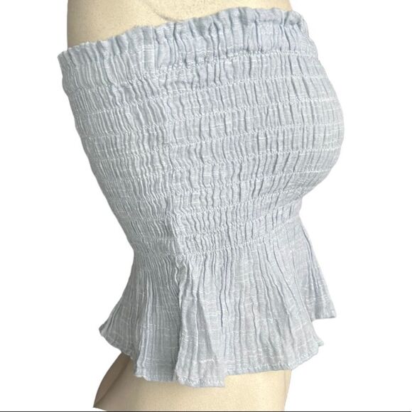 American Eagle Light Blue Strapless Tube Crop Top NWOT - Picture 4 of 12